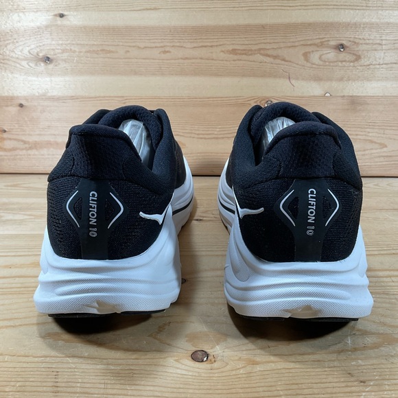 Hoka One Clifton 10 Running Shoes Women’s 11 B Black White 1162031 BWHT - Picture 4 of 9